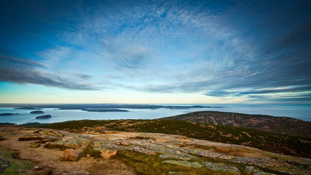 skylight - sky, cliff, islands, sea