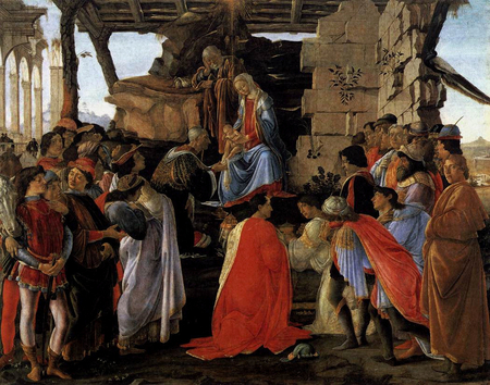 Botticelli - Adoration of the Magi - painting, botticelli, jesus, art, adoration of the magi, christmas