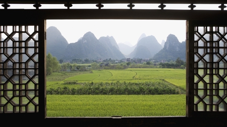 Rice fields - fields, china, scenery, rice, frame