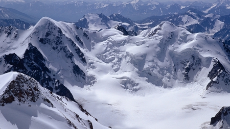 snowy mountain peaks - snow, peaks, mountains, distance