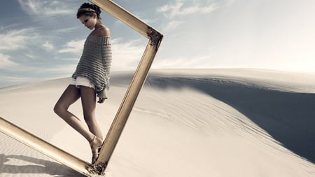 picture frame - desert, frame, picture, model