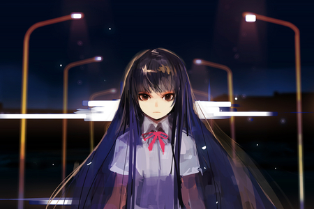 furude rika - girl, furude rika, long hair, pump, solo, higurashi no naku koro ni