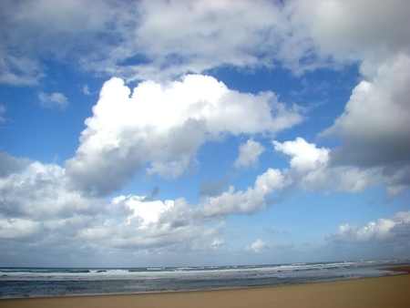 Beach Clouds - sky, clouds, beach, ocean, nature