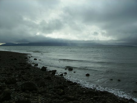 Puget Sound - rocky, beach, gray, pacific northwest, puget sound, washington