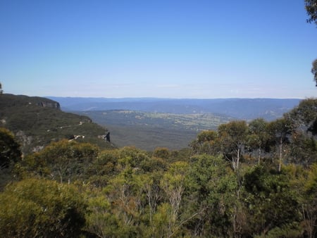 Blue Mountain - green trees, blue sky, mountains, far view