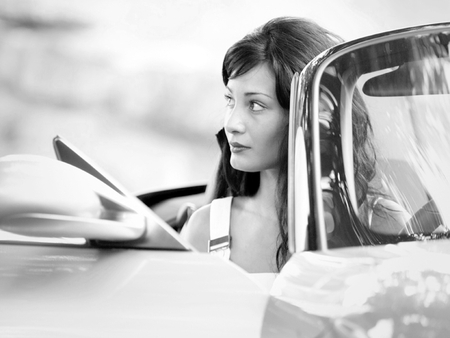 RETRO - retro, car, woman, vintage, photography