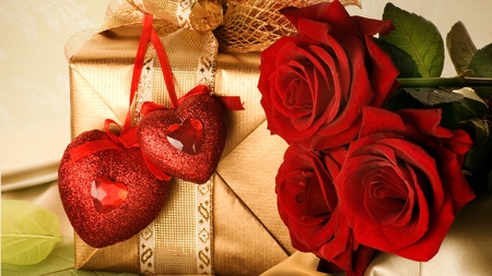 heart & roses - roses, gift, wp, heart