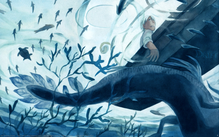 Mushishi - anime, undersea, gin, fantasy