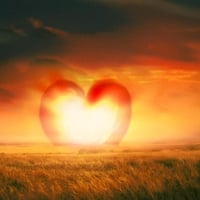 heart shape sunset