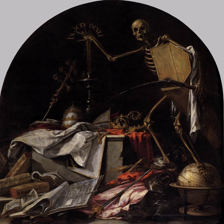 Still Life - globe, abstract, scythe, fantasy, artwork, skeleton