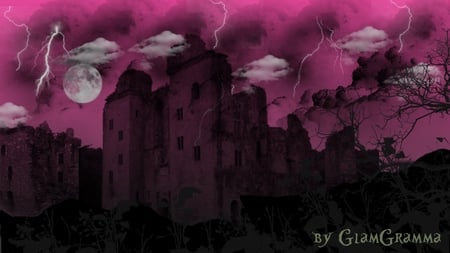 Medieval Storm - digital art, stormy, castle, medieval