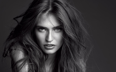 Bianca Balti - white, girl, female, long hair, pose, black, model, bianca balti