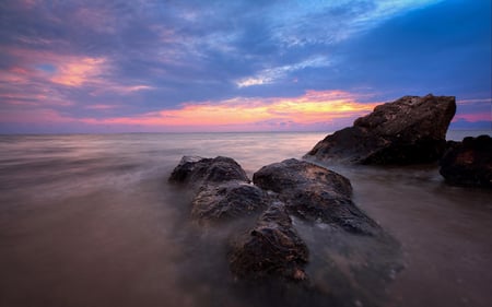 Beautiful View - sky, view, beach, beautiful, blue, red