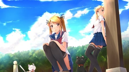 Akari & Kotone - anime, girls, cute, blonde