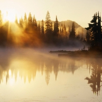 mist in sunrise