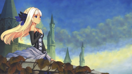 Princess - princess, sky, girl, castle, blonde