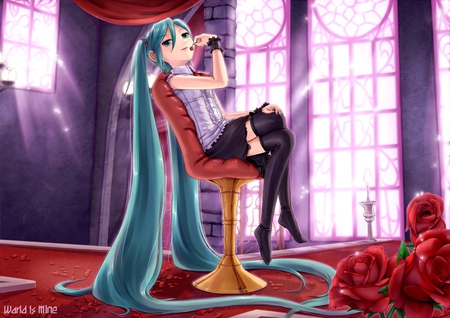 miku hatsune - hatsune, vocaloid, rouz, miku, happy