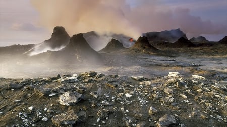 volacano - fire, volcano, steam, lava