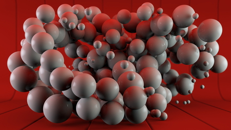 Imponderability - imponderability, abstract, grey, red, ball, 3d