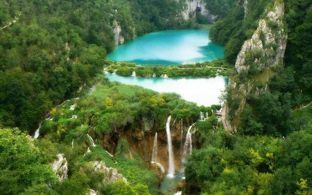 Two Little Pools - lakes, nature, waterfalls, forest