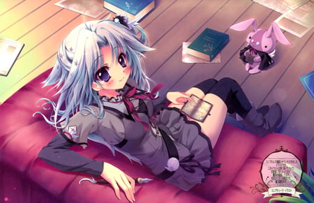 anime - anime, izumi, girl, long, tagme, pink, hair, tsubasu, scan