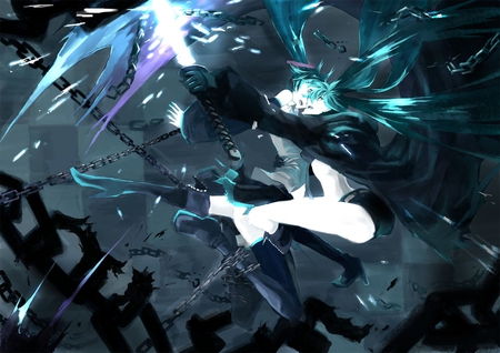 MikuMato - black rock shooter, vocaloid, open mouth, pixiv, hatsune miku