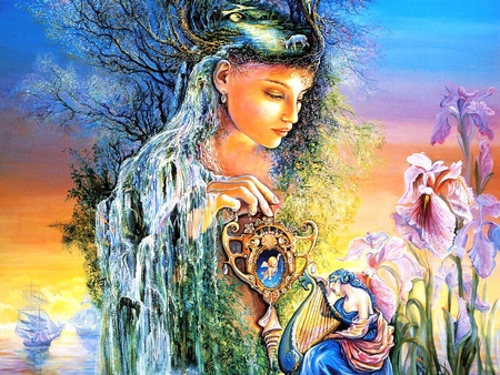 Josephine Wall - Undine - woman, painting, josephine wall, fantasy, undine