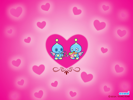 Chao - love, chao, hearts, cupid, sonic, video games