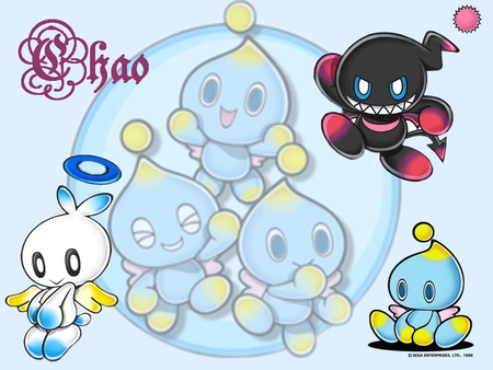 Chao - sonic, dark chao, hero chao, chao, video games, neutral chao