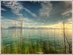 distant mountains on a lake