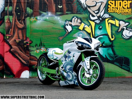 How Low Can You Go? - white, bike, green, custom