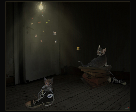 PlayRoom - dark, cats, playroom, fantasy, shoes