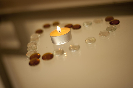 Light in my heart♥ - calm, warm, relaxation, heart shape, candle light, forever, crystals, fashion, together, feng shui, entertainment, pure, love, atmosphere