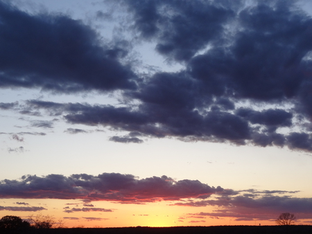 Sunset - sky, sun, setting sun, clouds