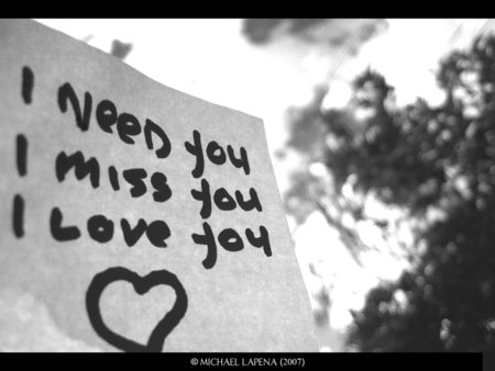 I need you I love you I miss you - love, want, miss, need