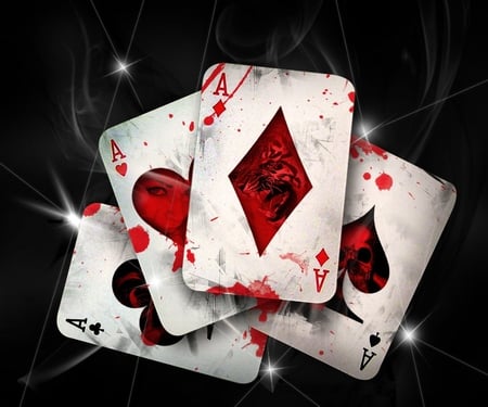 blood aces - bloody, blood, ace, black and red