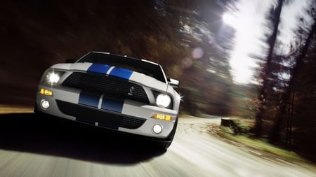 mustang cobra - movement, car, light, speed