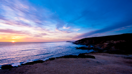 beautiful sunset - sea, sunset, shoreline, beach