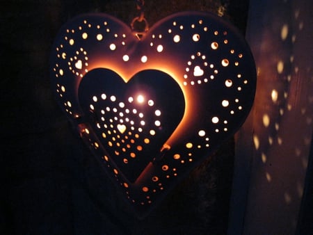 Romantic lanternâ™¥ - special, heart shape, light, design, atmosphere, fashion, entertainment, precious, lantern, evening, romantic, festive, birthday, lamp