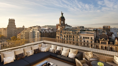 rooftop terrace in barcelona - terrace, barcelona, city view, roof