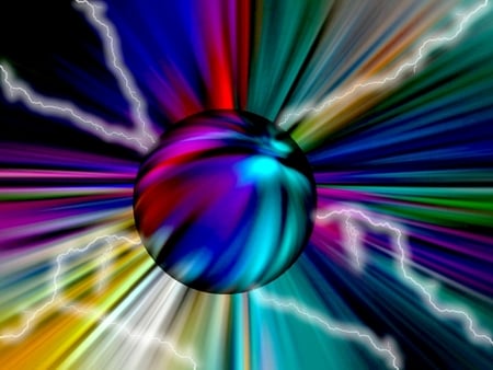 rainbow orb - purple, blue, red, green