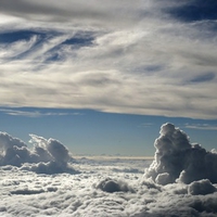 above white clouds 