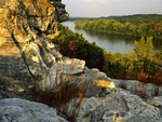 rocks and lake 