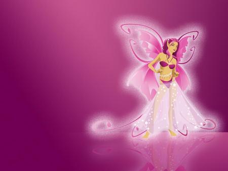 Fairy in pink - fairy, pink, abstract