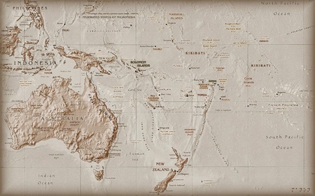 oceania map  - oceania, map