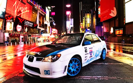 Subaru Impreza At Times Square - subaru impreza, car, times square