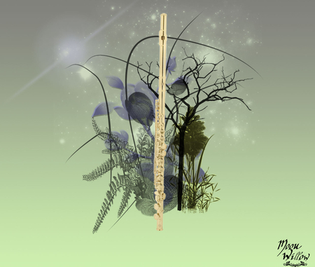 The Flute 2 - music, fantasy, flower, flute