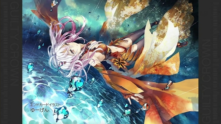 Yuzuriha Inori - anime, guilty crown, band, girl, vocalist, long hair, yuzuriha inori