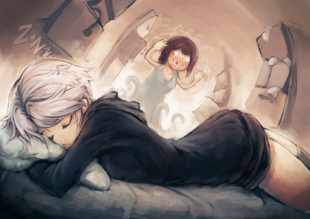 anime - sleeping, tagme, dark, girl, anime, doomfest, original