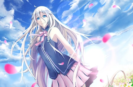 anime - vocaloid, anime, white, ia, girl, long hair